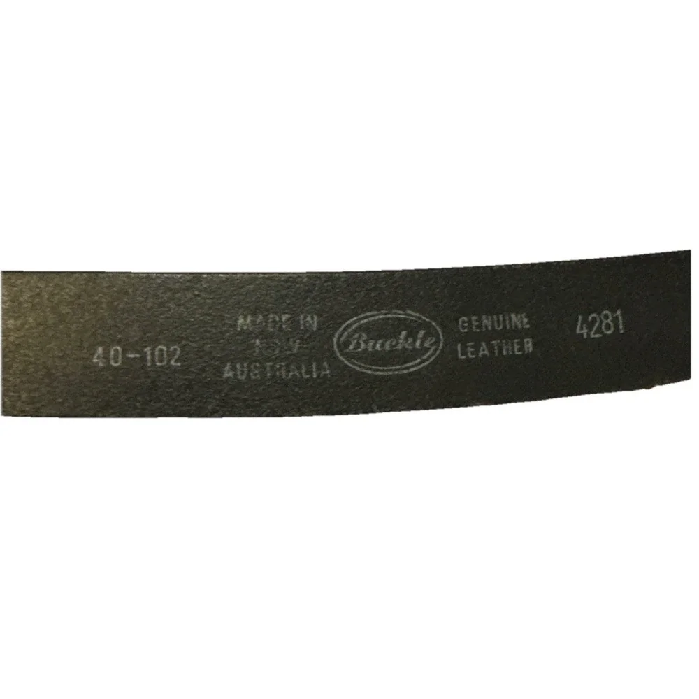 Buckle Genuine Leather Belt  Black Silver Australia  40 - 102 Men's Size 40